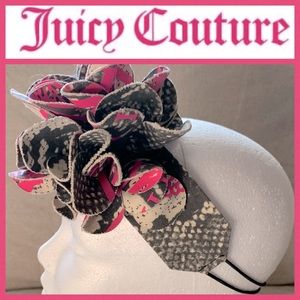 🖤💗 Y2K Juicy Couture Bow Headband Snakeskin